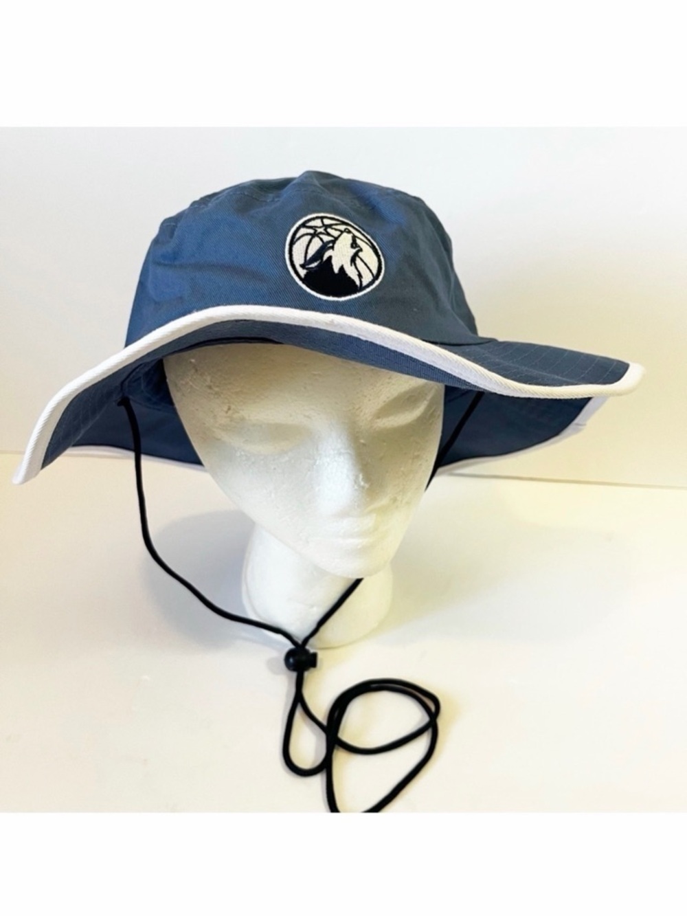Minnesota Timberwolves NBA Blue Bucket Fishing Sun Hat Draw String Jack Links